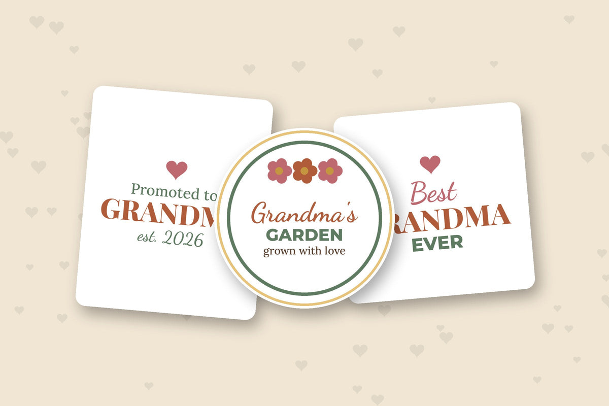 Gifts for Grandma: Promoted to Grandma tee, Grandma's Garden ornament and Best Grandma Ever tote