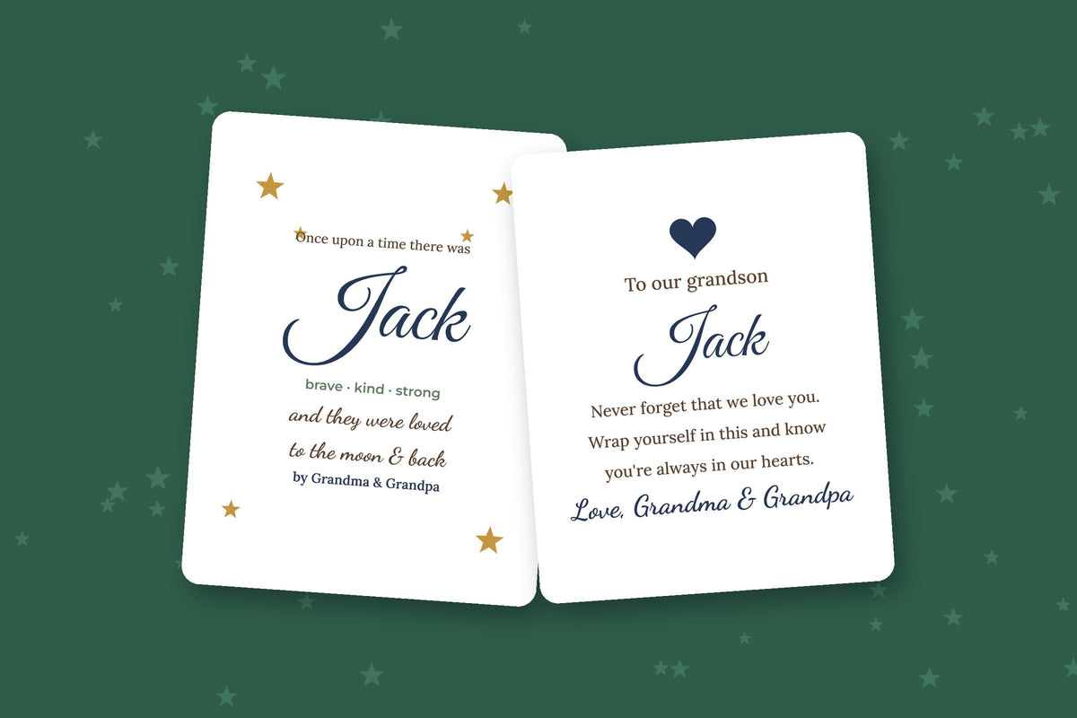 Gifts for Grandson: personalized storybook name poster and blanket
