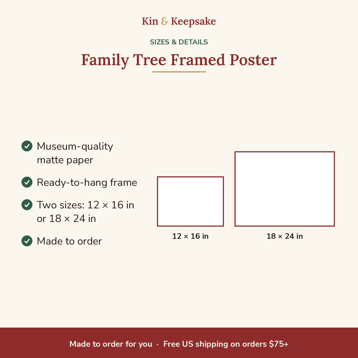 Family Tree Custom Names Framed Poster details