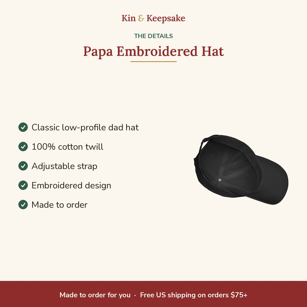Papa Embroidered Dad Hat details