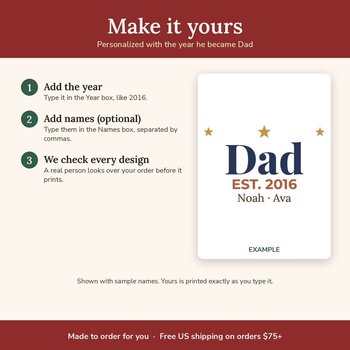 How to personalize the Personalized Dad Est. Year 11oz Mug