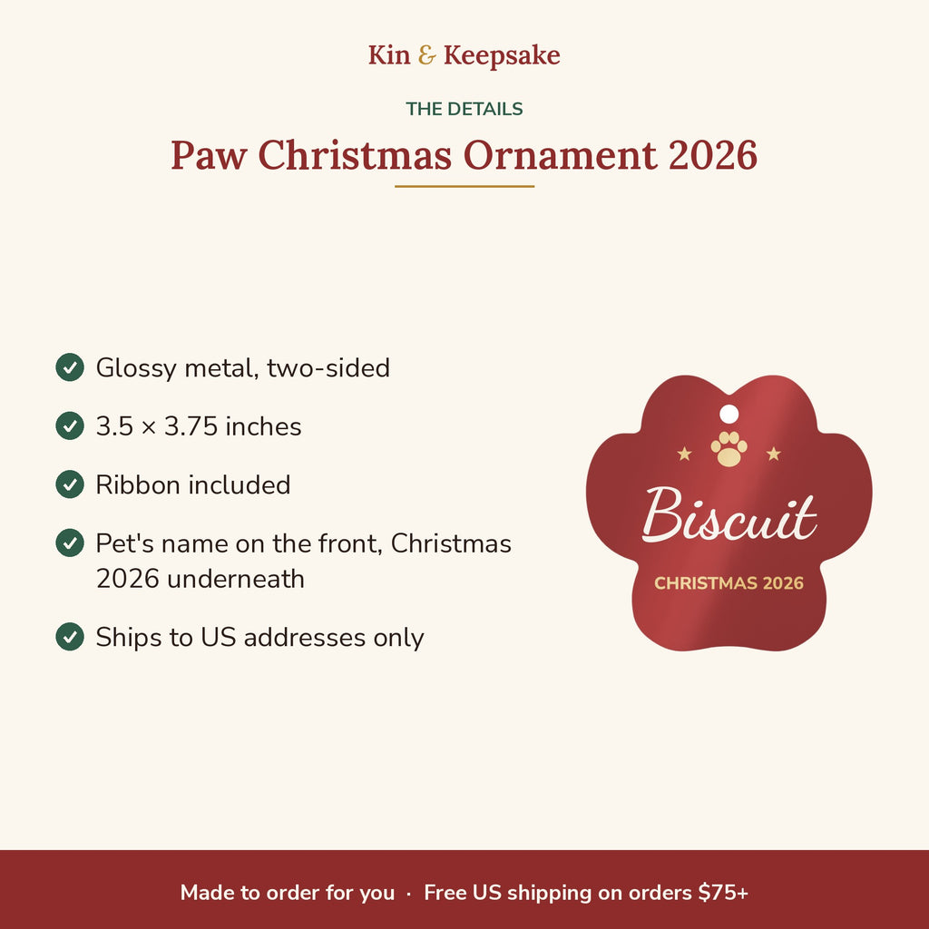 Personalized Paw Christmas Ornament 2026 details