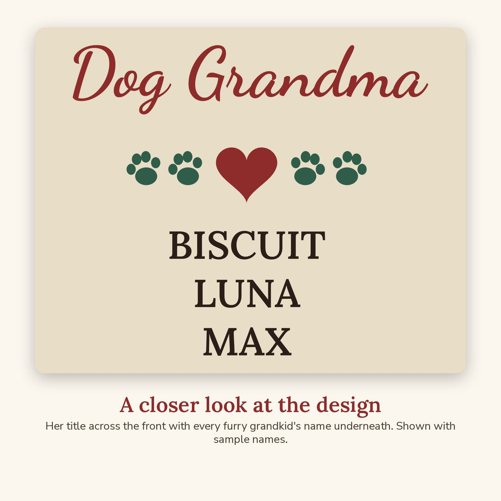 Close-up of the Pet Grandparent Personalized Sweatshirt design